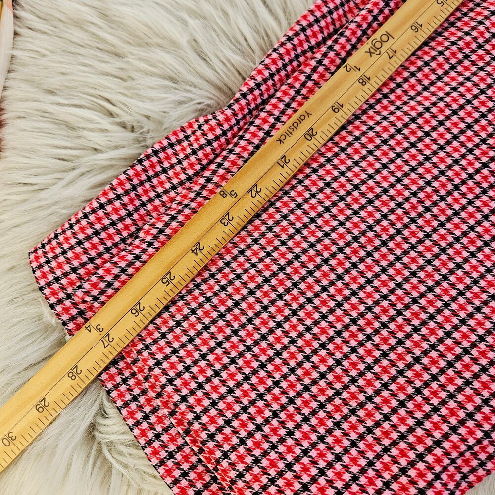 New Cato Plus Size 28W Hi-Rise Slim Pants Pink Red Houndstooth Plaid Valentine - Picture 15 of 16